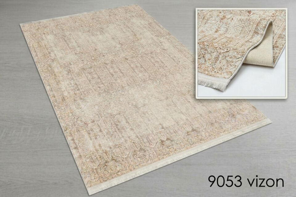 Decoser Diamond Plus 9053 Vizon Klasik Eskitme Desenli Modern Halı
