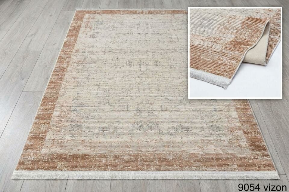 Decoser Diamond Plus 9054 Vizon Eskitme Bordürlü Modern Halı