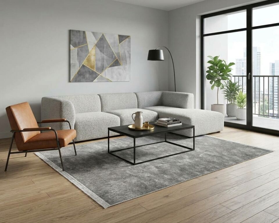 Decoser Diamond Plus 9072 Gri Modern Salon ve Oturma Odası Halısı