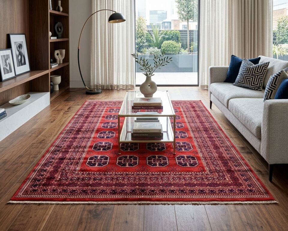 Decoser Afgan 832 Otantik Kırmızı Saçaklı Salon Halısı
