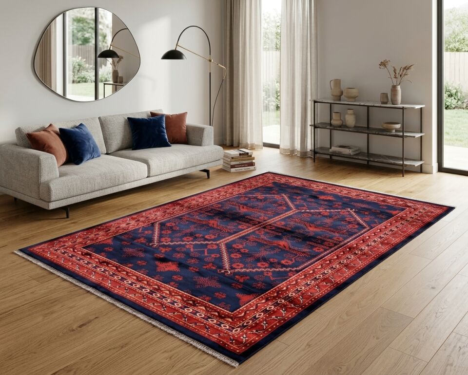 Decoser Afgan 833 Geometrik Madalyon Desenli Salon Halısı