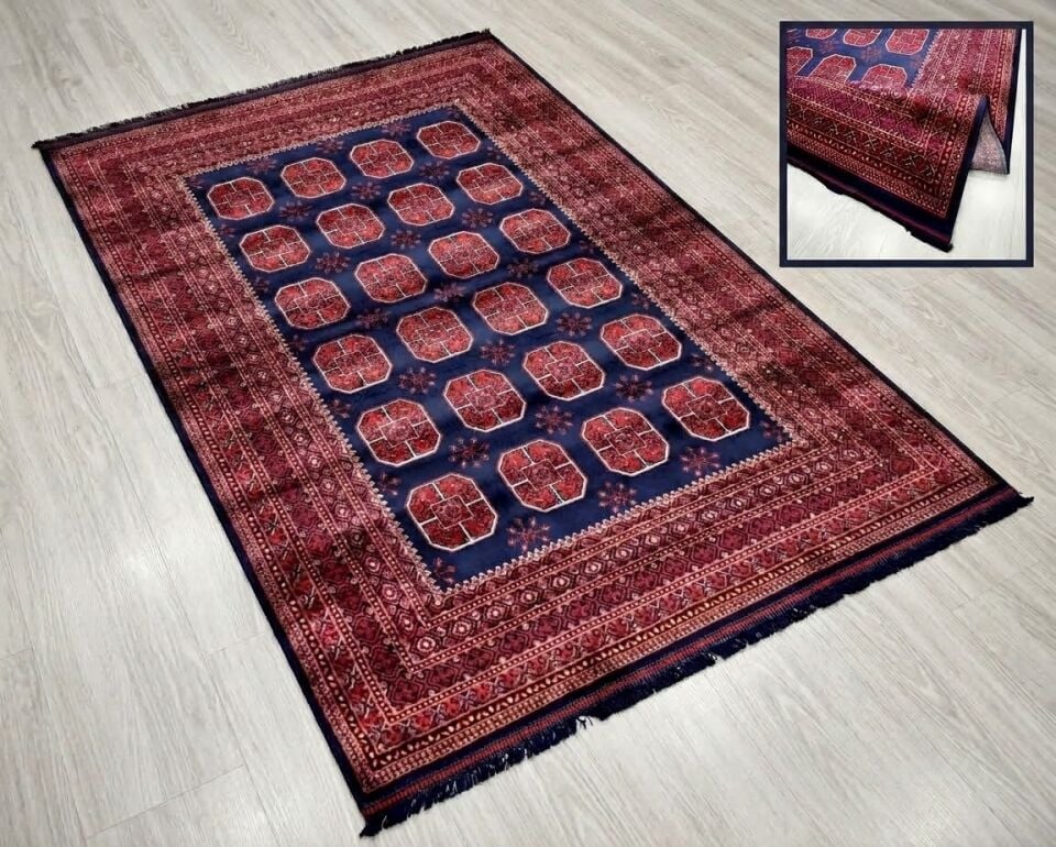 Decoser Afgan 835 Kırmızı Lacivert Klasik Halı
