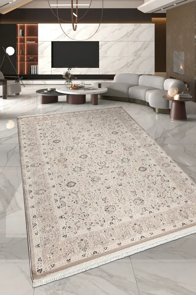 DENİZ -Vizon / Renkli -Oturma Odası,Salon- Robot Süpürgeye Uyumlu -Kolay Temizlenebilir