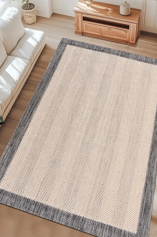 ADORA -Bej / Gri -Mutfak,Oturma Odası,Salon- Robot Süpürgeye Uyumlu -Kolay Temizlenebilir