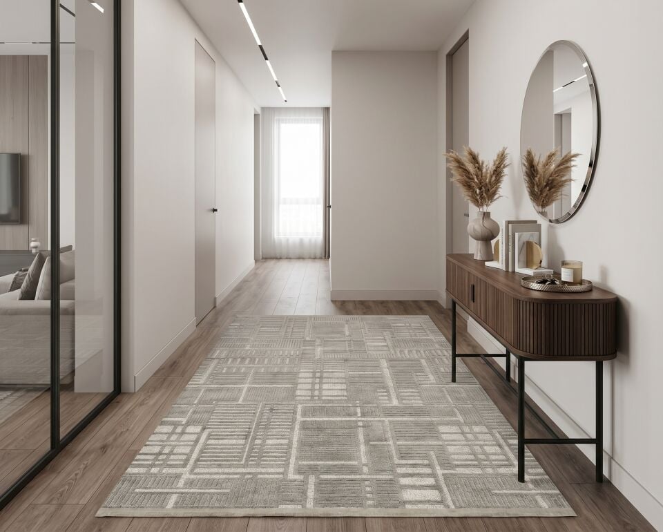 Decoser 802 Vizon Modern Geometrik Halı | Sıcak ve Doğal Tasarım