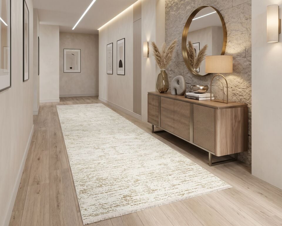 Decoser 1091 Vizon Modern Çizgili Yolluk & Halı – Doğal Tonlarda Koridor Halısı