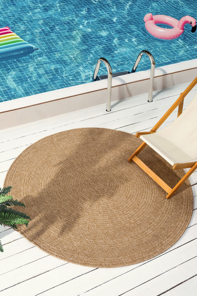 Seyran Halı India 668 Bej Yuvarlak Halı | Muse Carpet