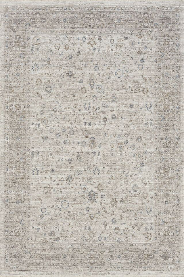 Seyran Halı Peru 10201 Bej | Eskitme Desenli Modern Salon Halısı