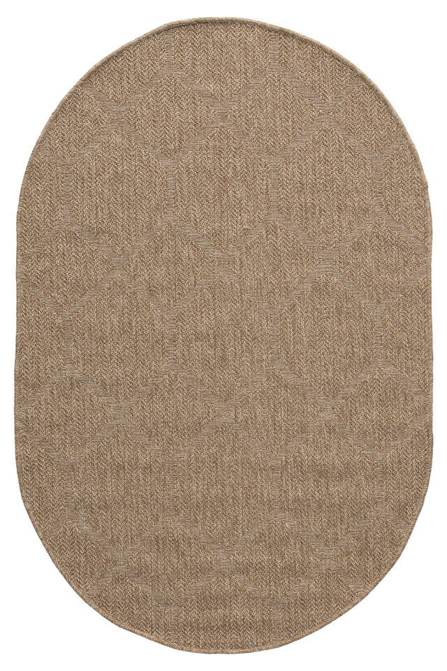 Seyran Halı India 669 Bej Petek Desenli Oval Halı | Muse Carpet