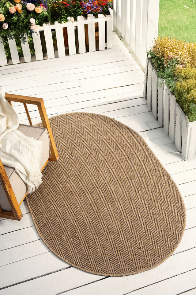 Seyran Halı India 671 Kahve Balıksırtı Oval Halı | Muse Carpet