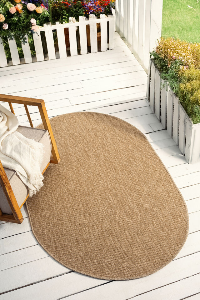 Seyran Halı India 672 Bej Sepet Örgü Oval Halı | Muse Carpet