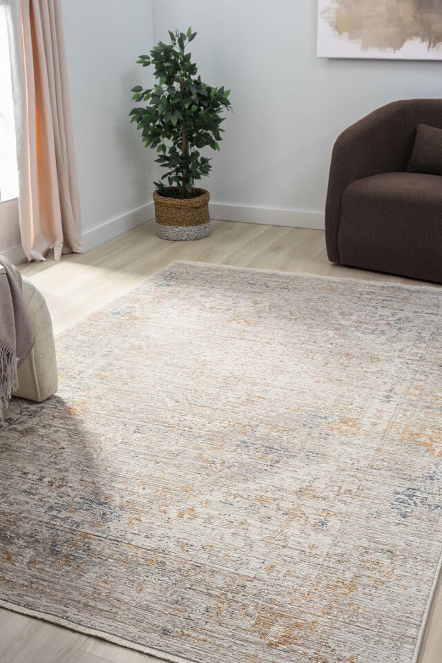 Seyran Halı Peru 10205 Bej | Pastel Dokunuşlu Vintage Dokuma Salon Halısı