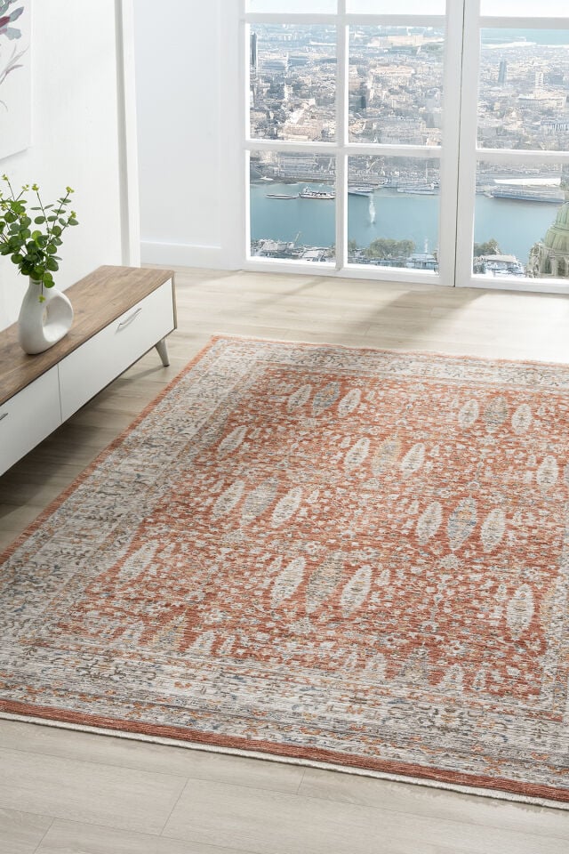 Seyran Halı Peru 10207 Terra | Kiremit Eskitme Vintage Salon Halısı
