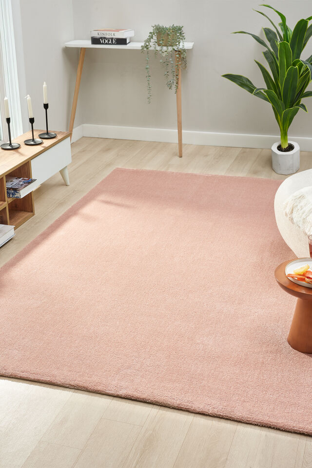 Seyran Halı Bali 4500 Pembe Peluş & Düz Halı - Modern Shaggy