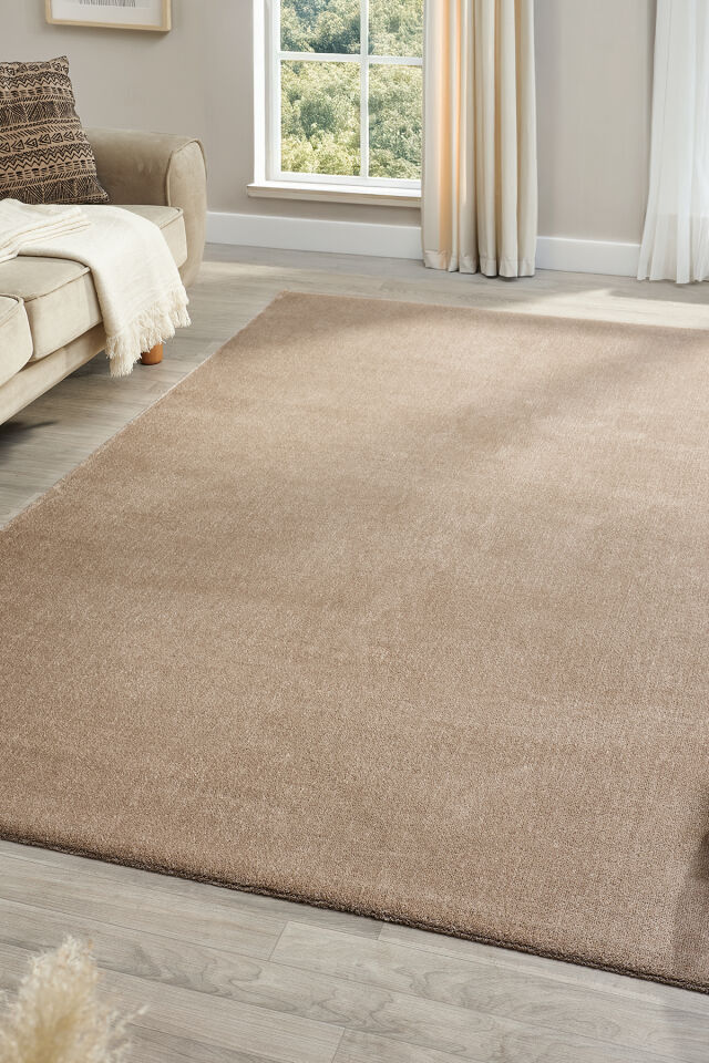 Seyran Halı Bali 4500 Vizon Modern Düz Halı - Modern Shaggy
