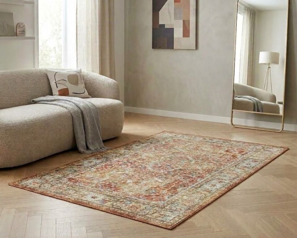 Decoser Paris 455 Turuncu Halı | Vintage Kiremit & Eskitme Şıklık
