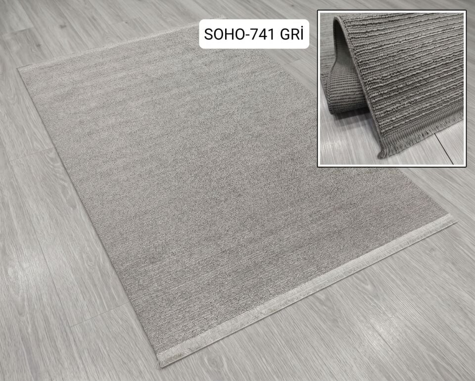 Decoser Soho 741 Gri Modern Çizgili Halı